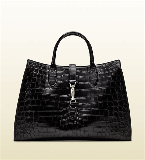 gucci crocodile jackie bag|gucci crocodile effect handle bag.